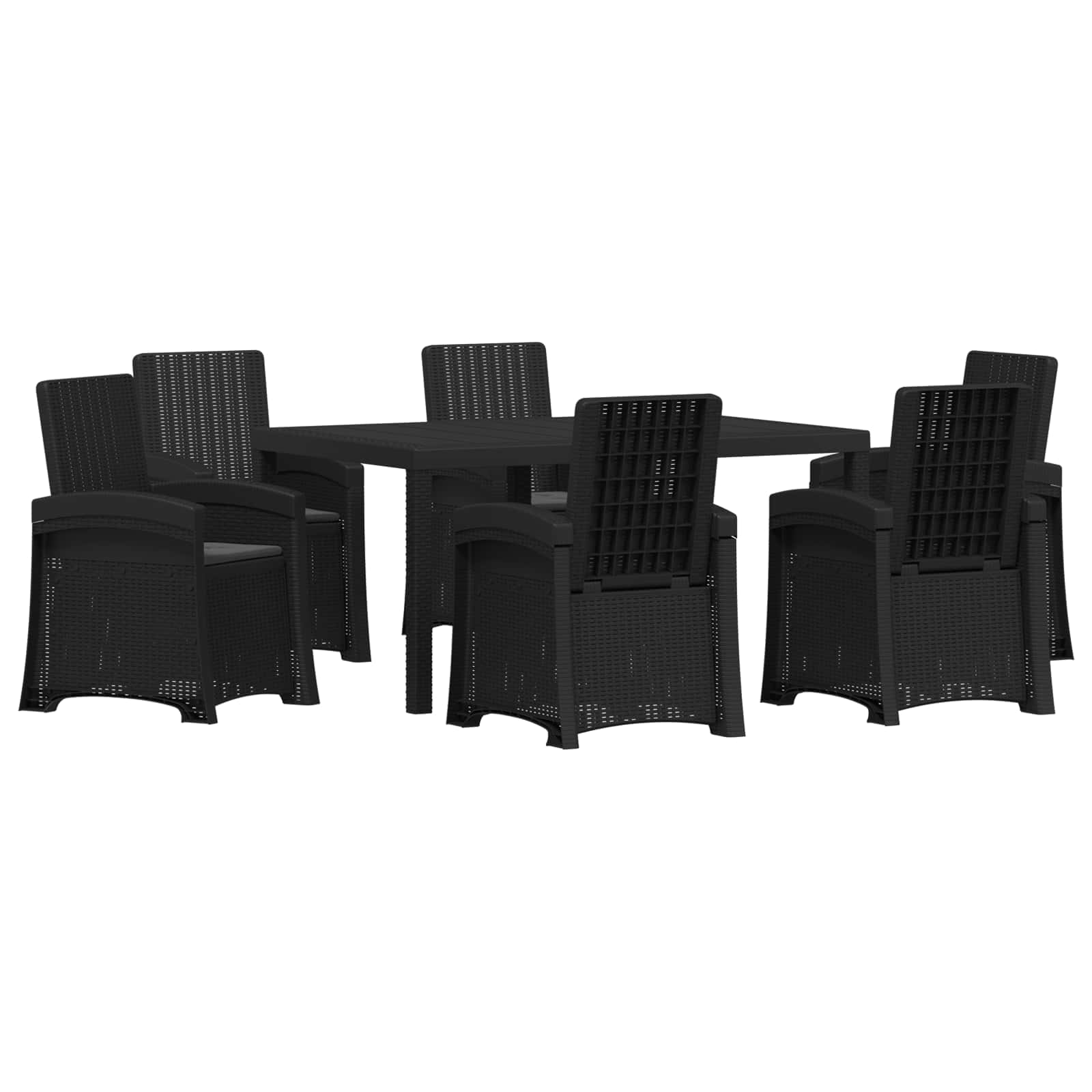 vidaXL Tuin eettafelset 7 st Antracietkleurig PP