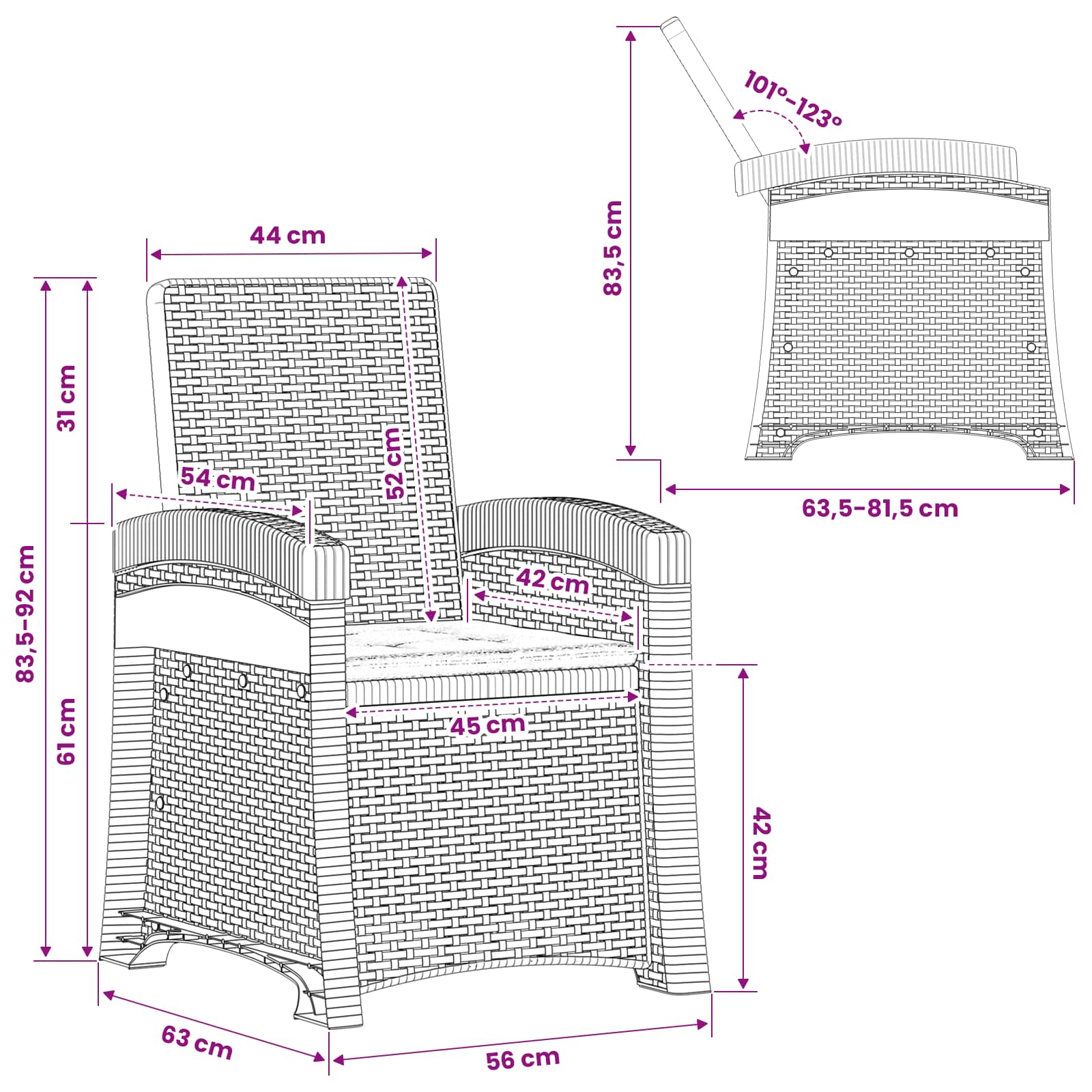 vidaXL Tuin eettafelset 7 st Antracietkleurig PP