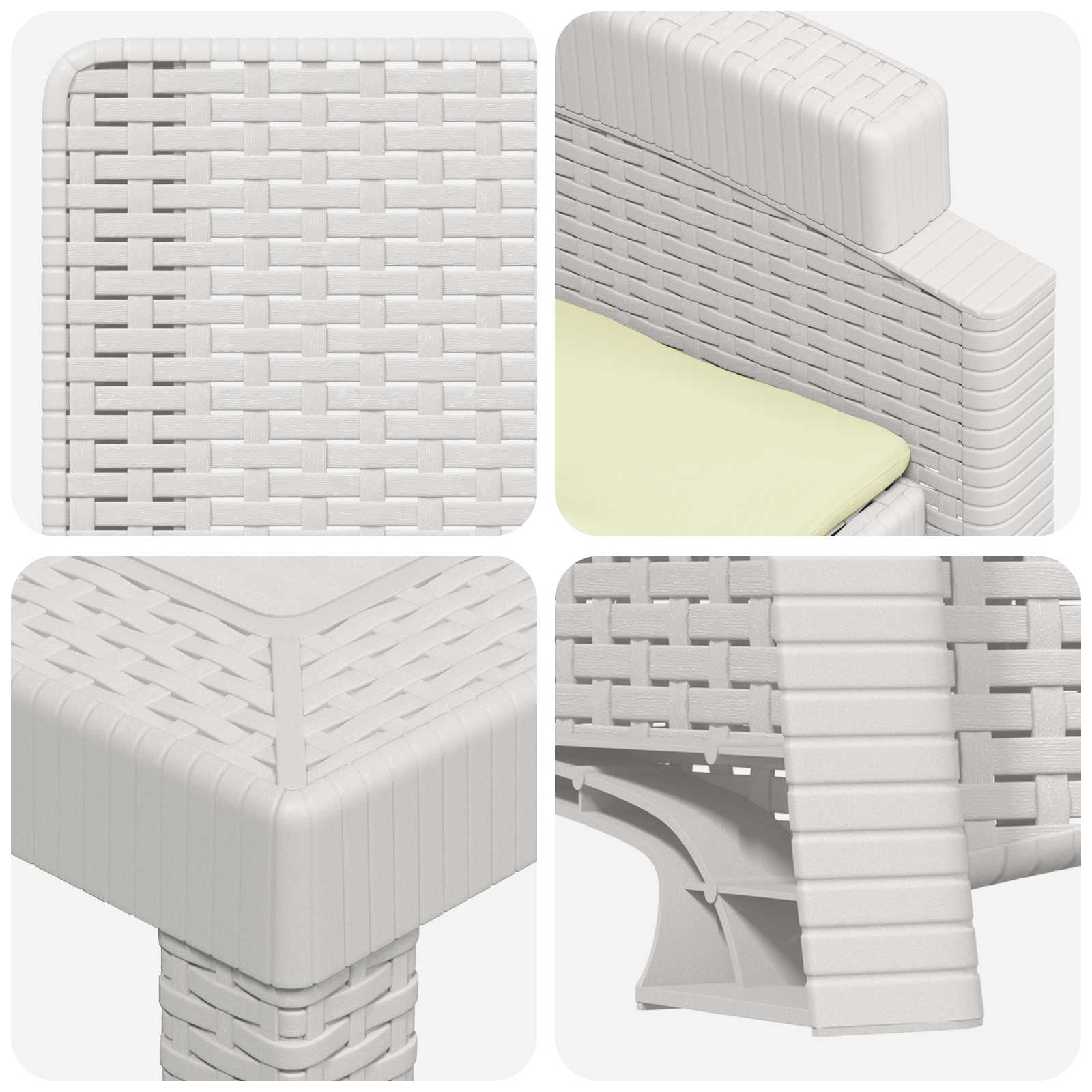 vidaXL Tuin eettafelset 7 st Wit en crèmekleurig PP