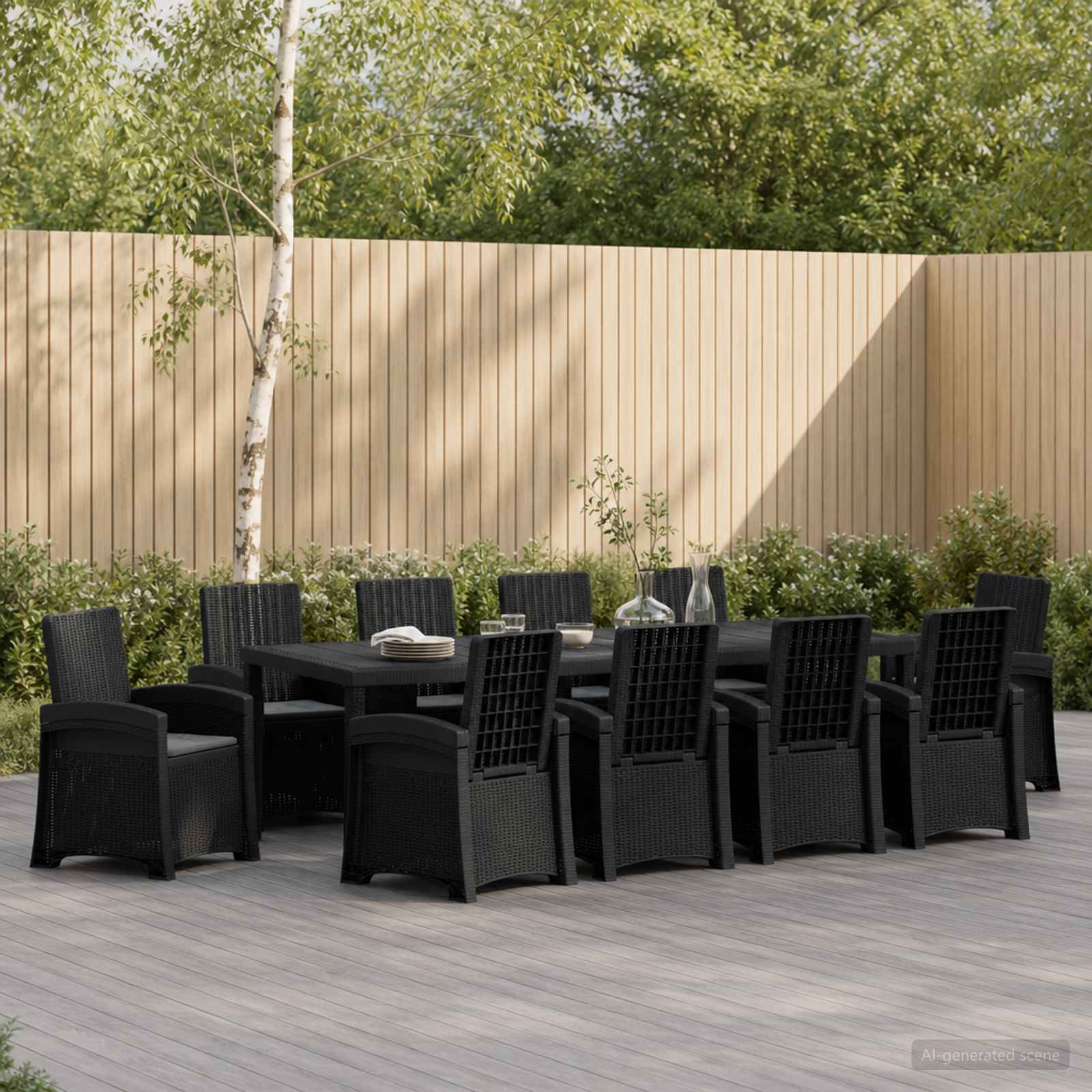 vidaXL Tuin eettafelset 11 st Antracietkleurig PP
