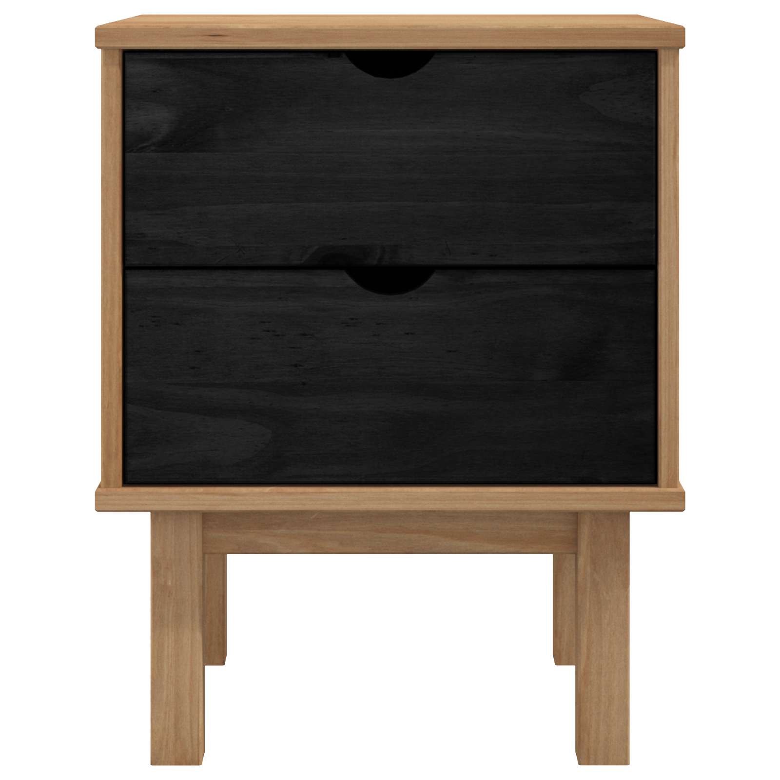 Nachtkastje OTTA Zwart 45 x 39 x 57 cm Massief grenenhout image 4