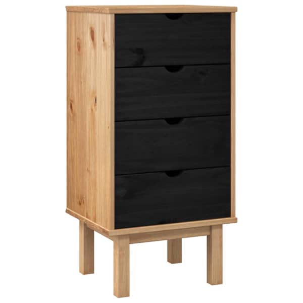 vidaXL &Otilde;hupoli sahtliga OTTA Must 45 x 39 x 90 cm Toekas m&auml;nnipuit