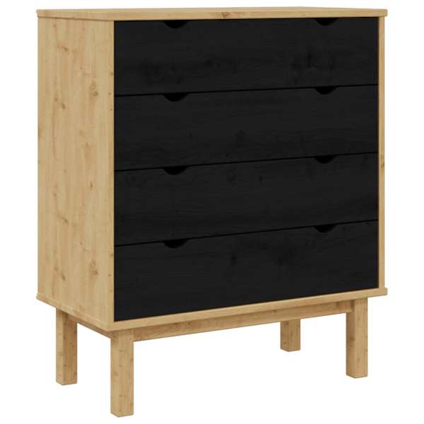 vidaXL &Otilde;hupoli sahtliga OTTA Must 76,5 x 39,5 x 90 cm Toekas m&auml;nnipuit