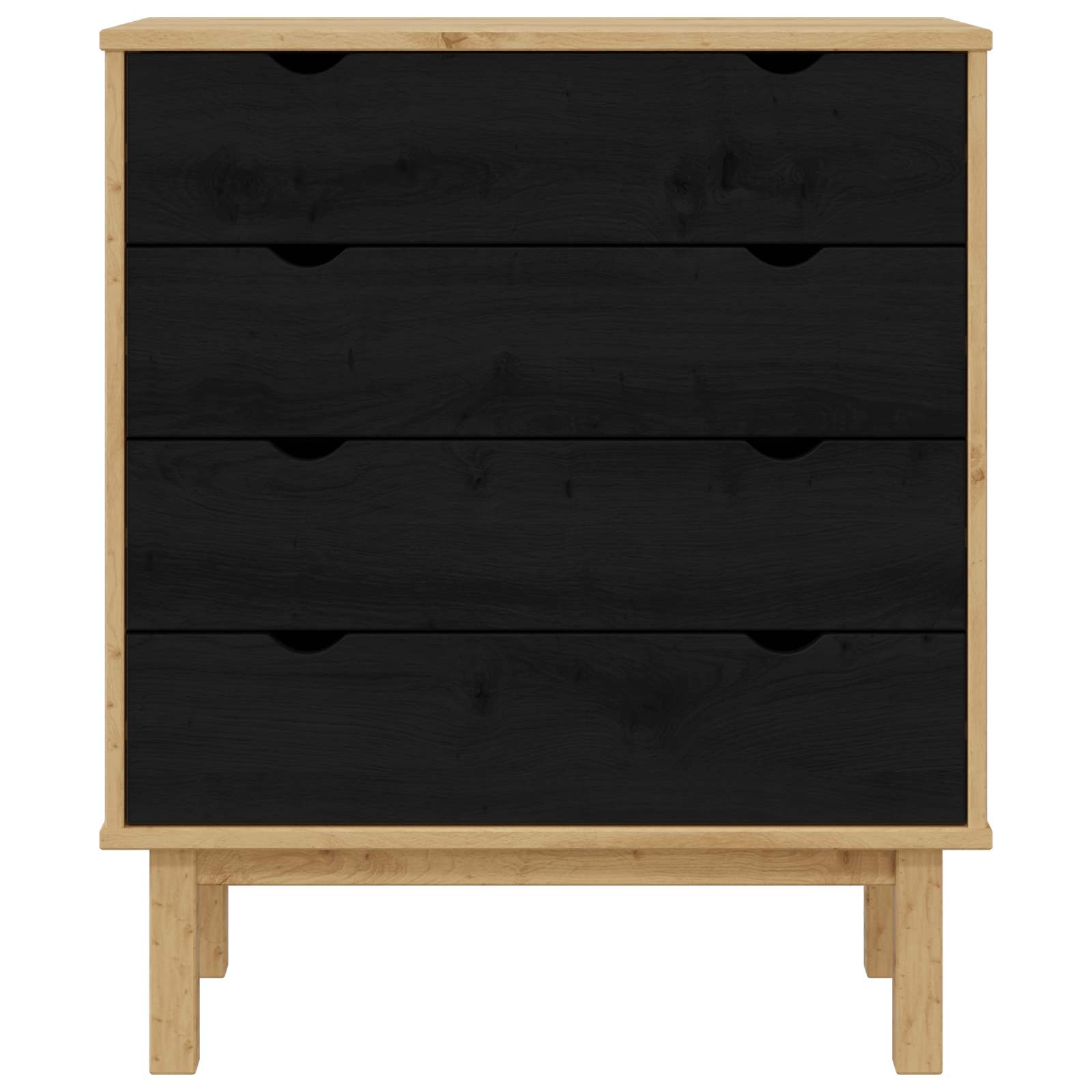 Ladekast OTTA Zwart 76,5 x 39,5 x 90 cm Massief grenenhout image 6