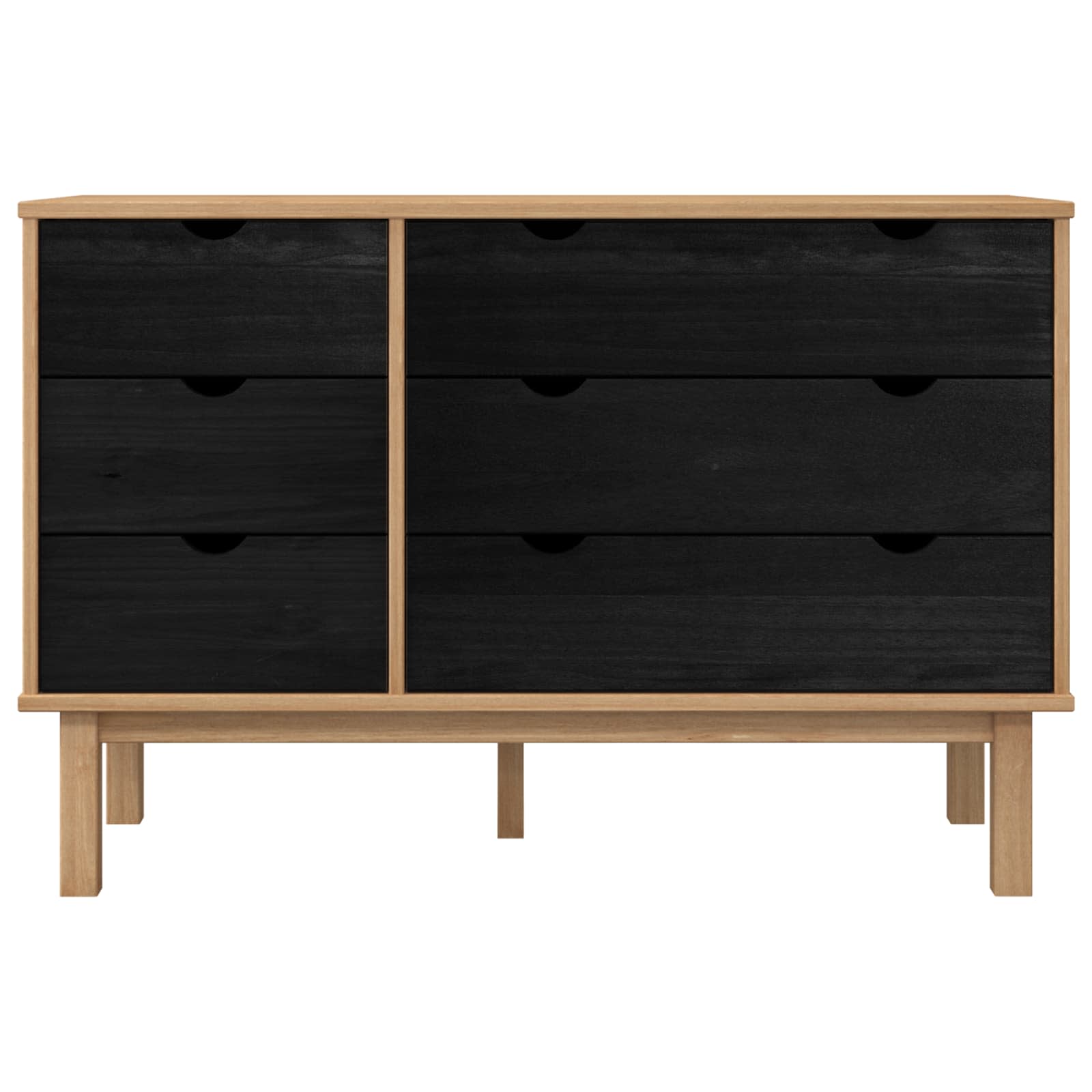 Ladenkast OTTA Zwart 111 x 43 x 73,5 cm Massief grenenhout image 5
