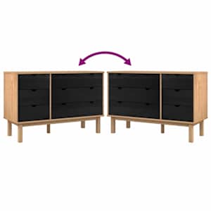 Skříň se zásuvkami se zásuvkou OTTA Černá 111 x 43 x 73,5 cm - obrázek 8