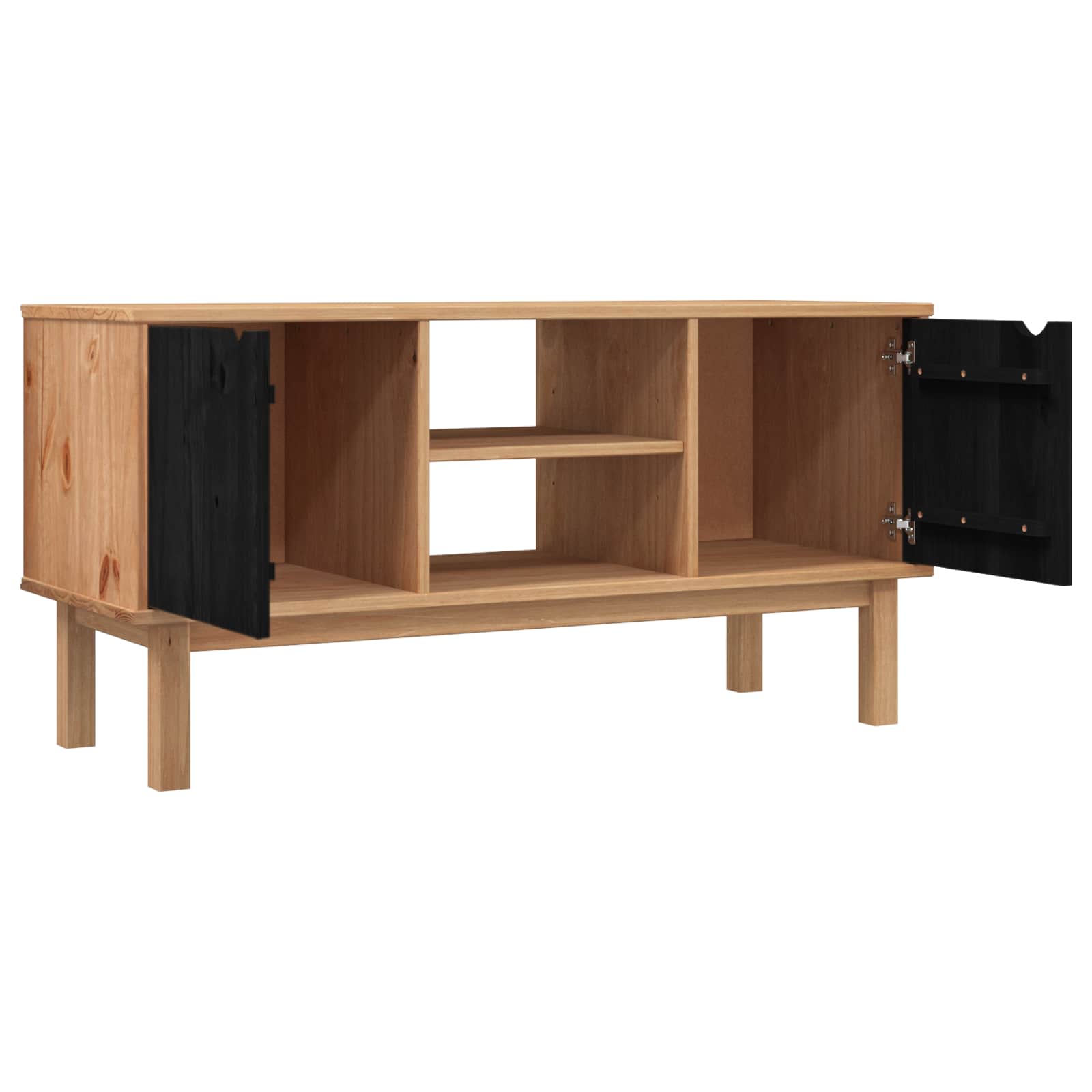 TV-standaard OTTA 113,5 x 43 x 57 cm Zwart Massief grenenhout image 3