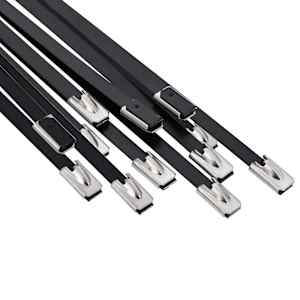 vidaXL Kaabli sidumine 12 tk 4,6 x 300 mm Must