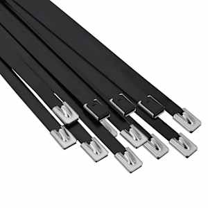 vidaXL Kaabli sidumine 12 tk 7,9 x 300 mm Must