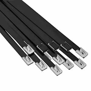 vidaXL Kaabli sidumine 12 tk 7,9 x 600 mm Must