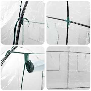 Skleník s rámem 160 x 200 x 192,5 cm PVC Transparentní - obrázek 6
