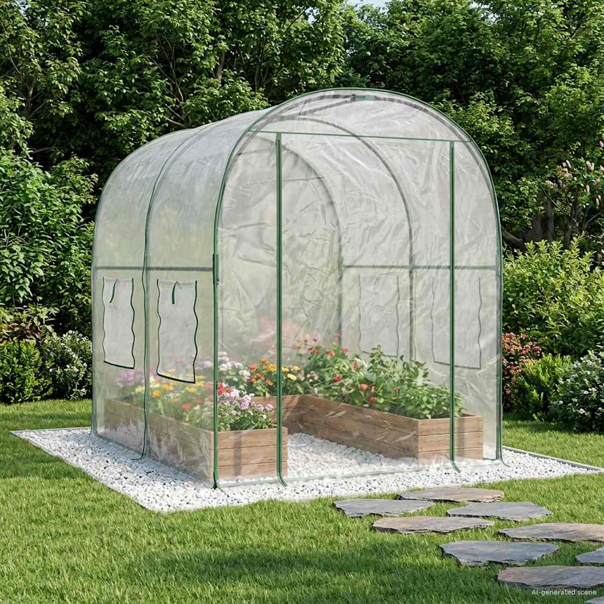 Drivhus med ramme PVC Transparent