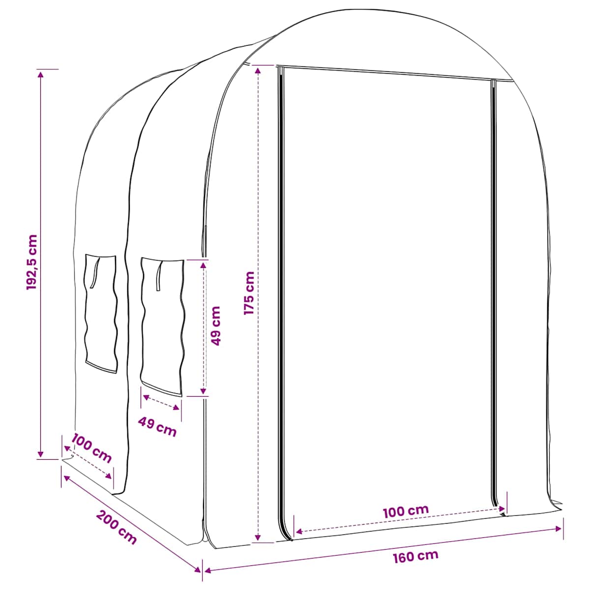 Drivhus med ramme PVC Transparent - Billede 7