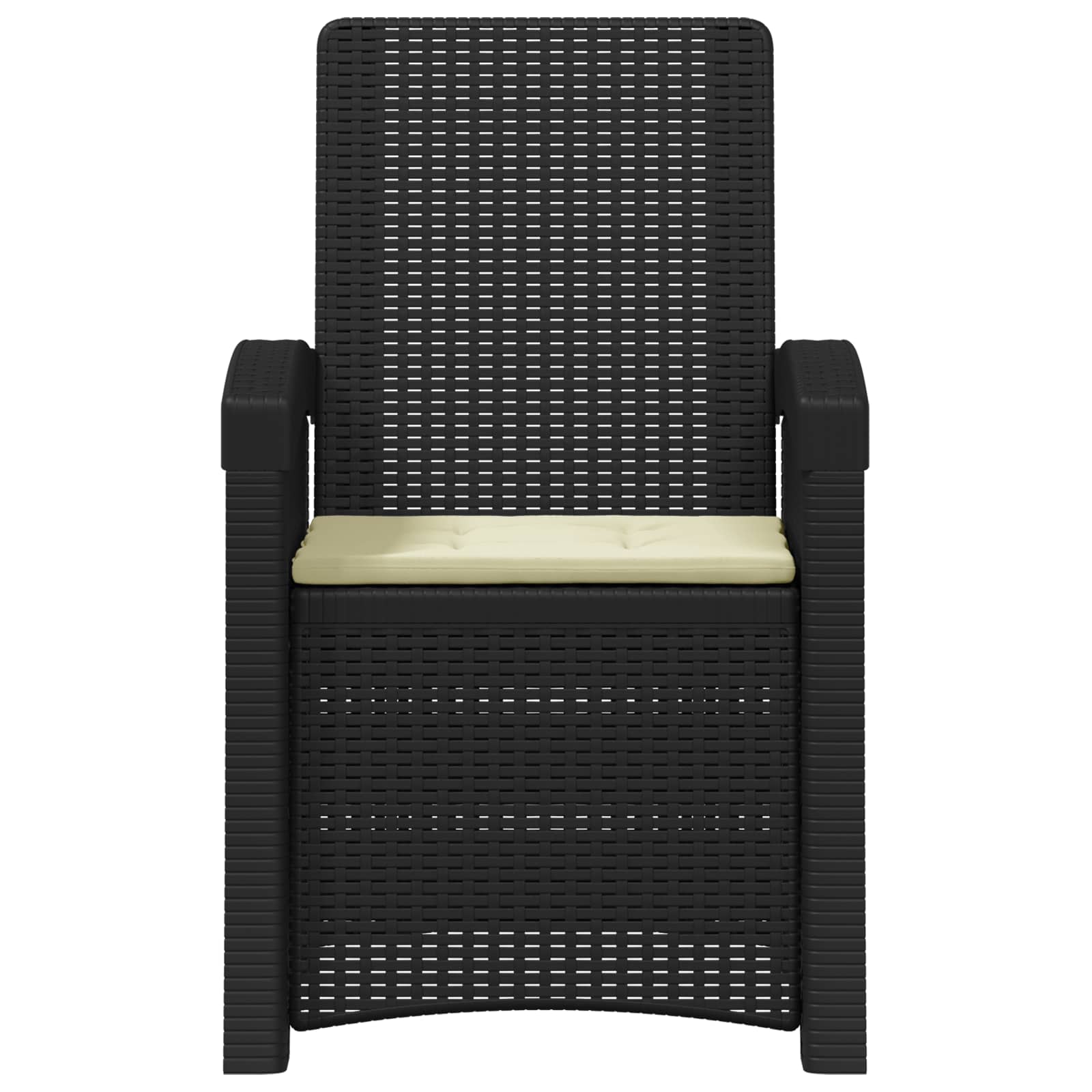 Liegesessel Garten Rattan-Optik Anthrazit und Creme PP – Ansicht 3