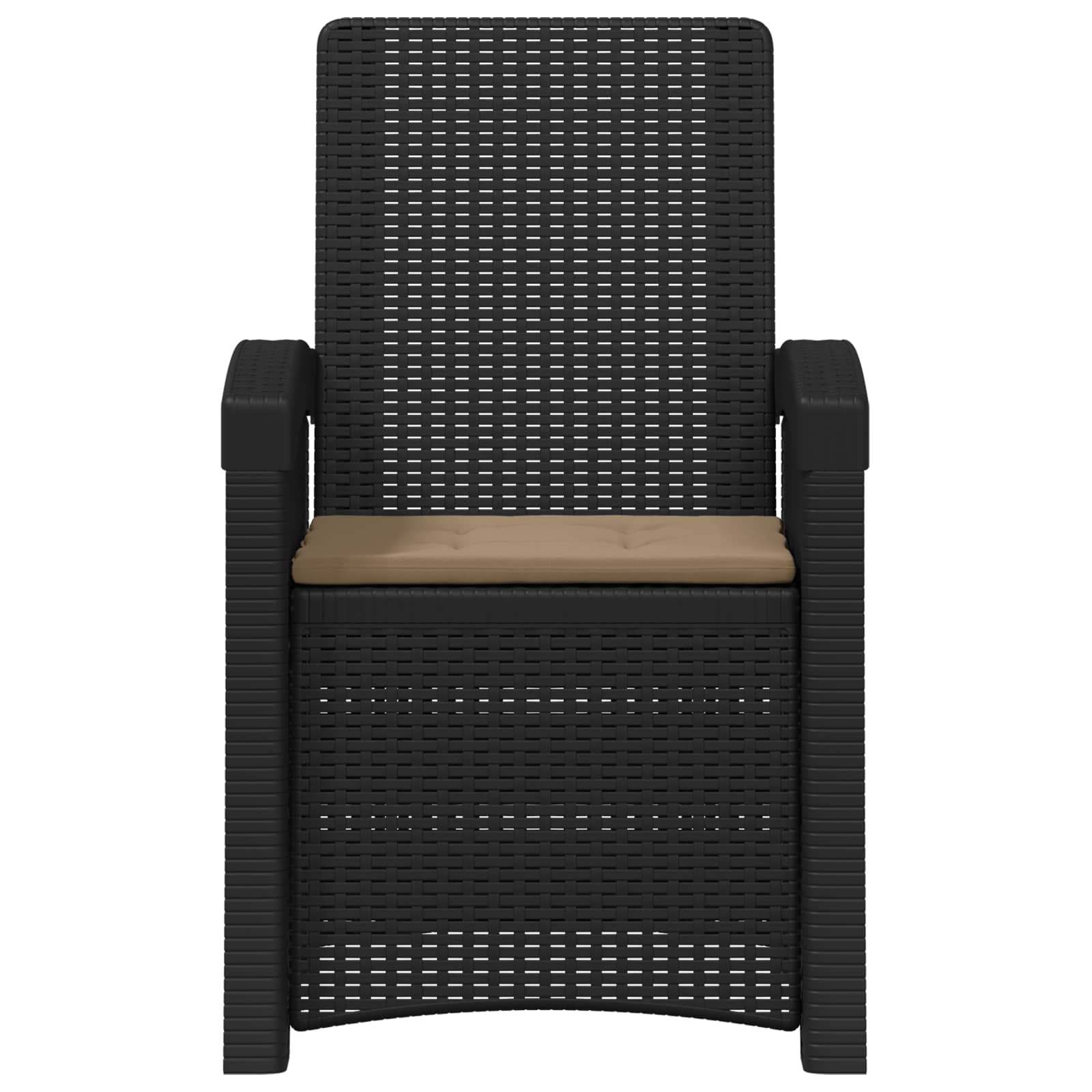 Liegesessel Garten Rattan-Optik Anthrazit und Taupe PP – Ansicht 3