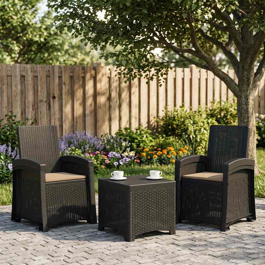 vidaXL Scaun de grădină reclinabil aspect rattan 2 pcs