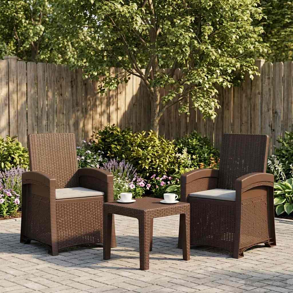 vidaXL Scaun de grădină reclinabil aspect rattan 2 pcs