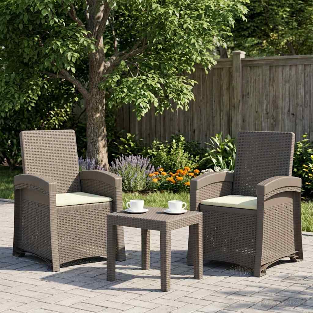 vidaXL Scaun de grădină reclinabil aspect rattan 2 pcs