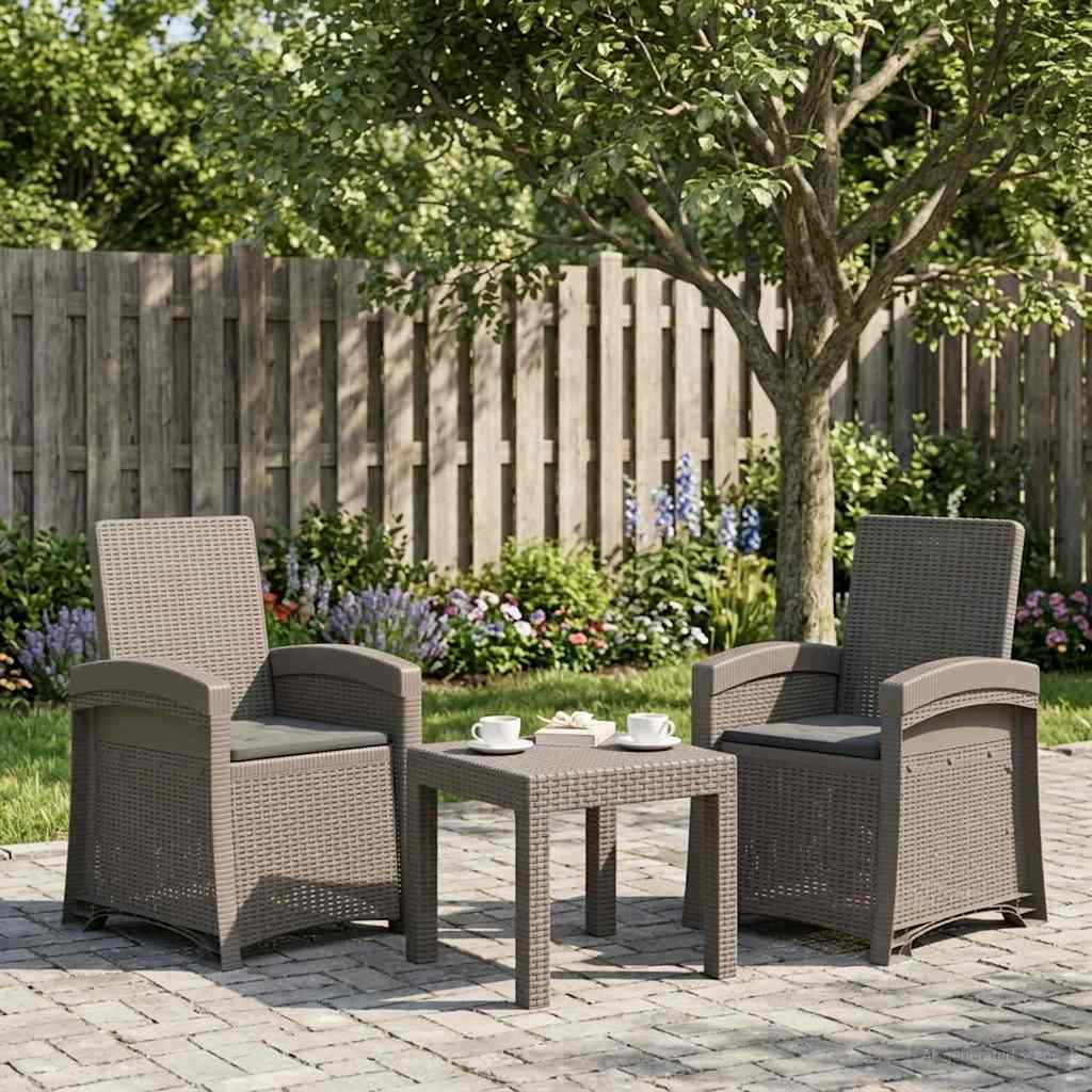 vidaXL Reclining gardenstol i rottinglook 2 st Ljusgrå och antracit PP