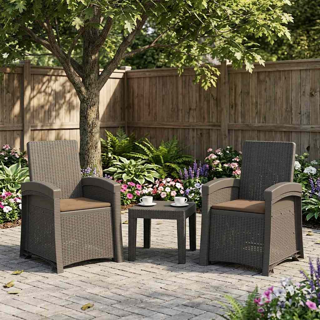 vidaXL Scaun de grădină reclinabil aspect rattan 2 pcs