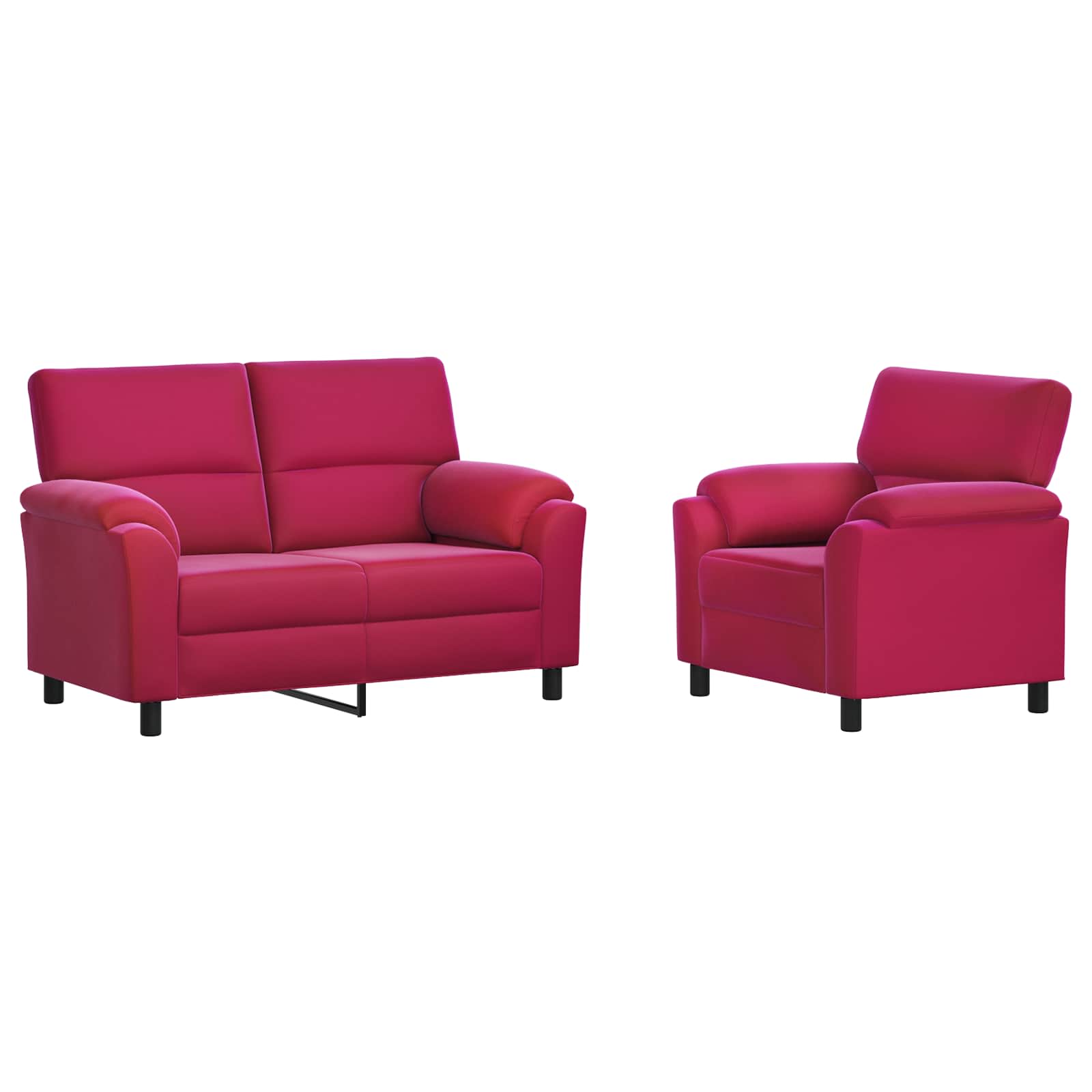 Kavčna garnitura 2 pcs Vinorodna rdeča Žamet