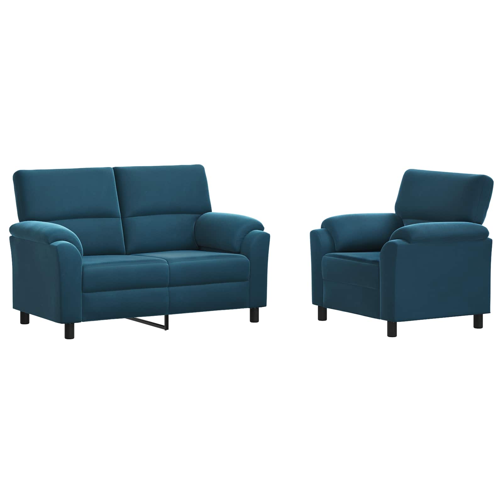 Kavčna garnitura 2 pcs Modra Žamet