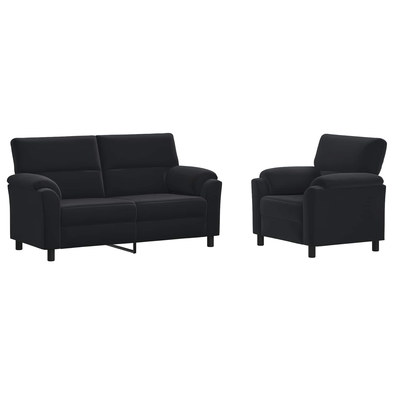 Kavčna garnitura 2 pcs Črna Žamet