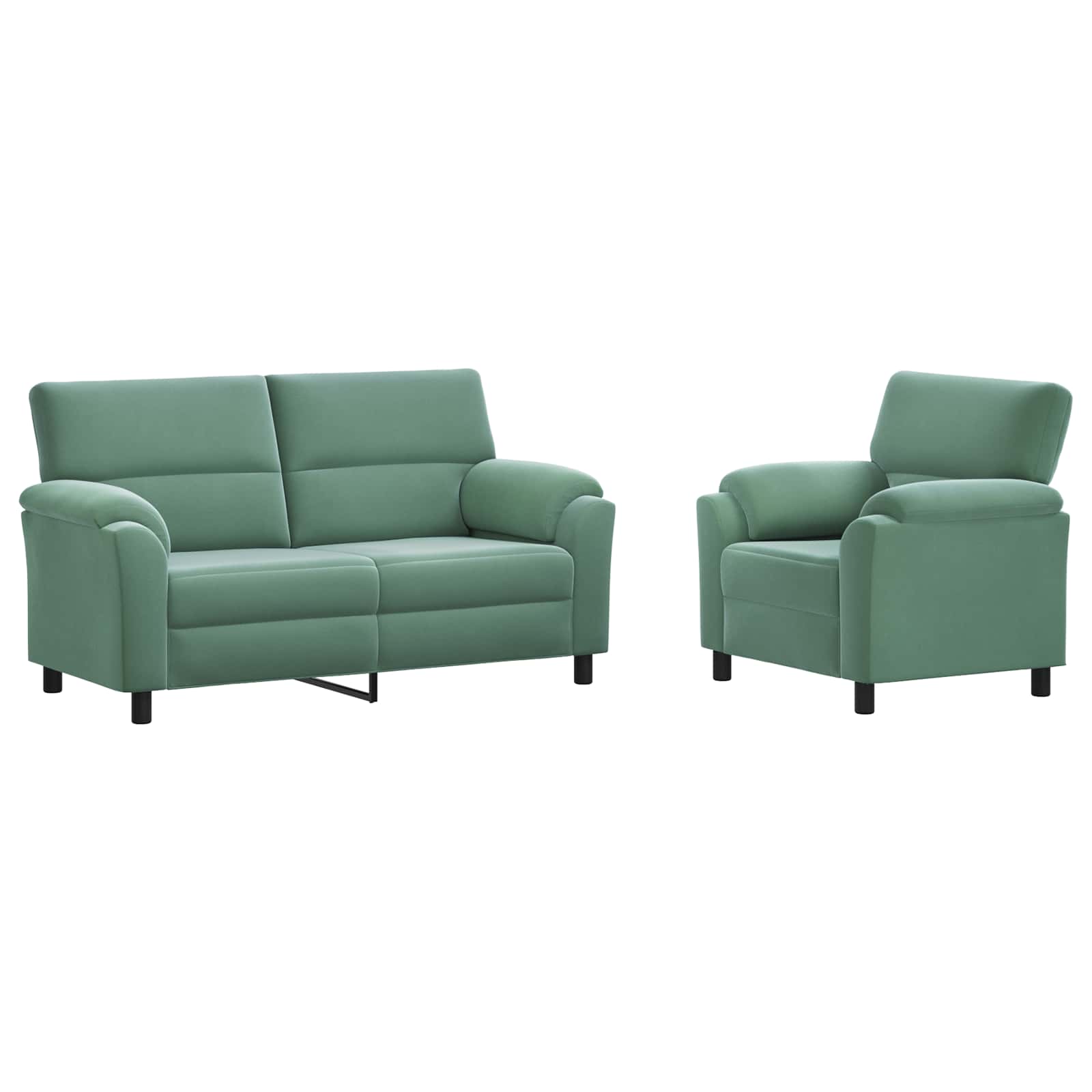 Kavčna garnitura 2 pcs Morsko zelena Žamet