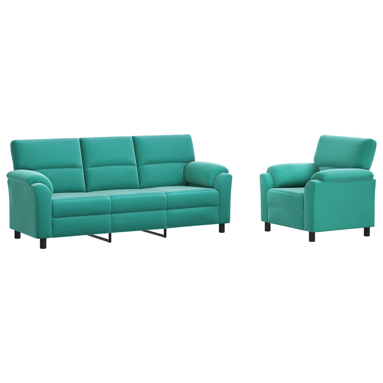 Kavčna garnitura 2 pcs Turkizna Žamet