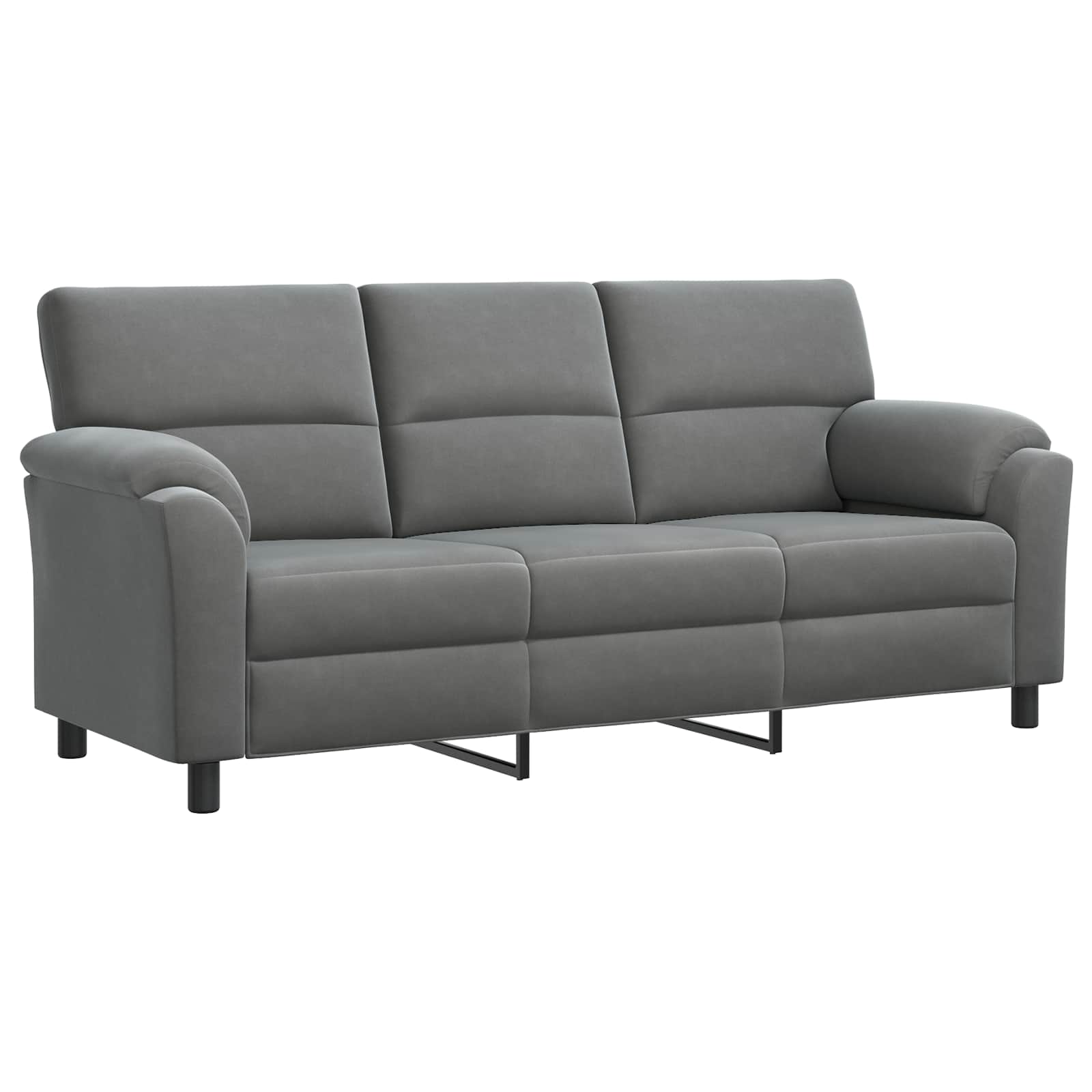 Kavčna garnitura 3 pcs Temno siva Žamet