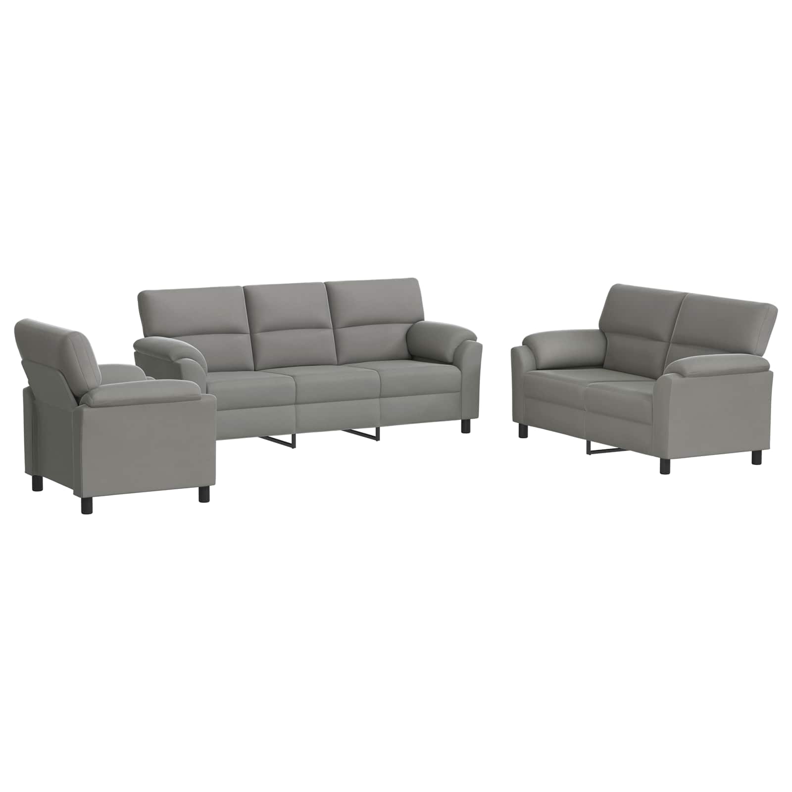Kavčna garnitura 3 pcs Svetlo siva Žamet