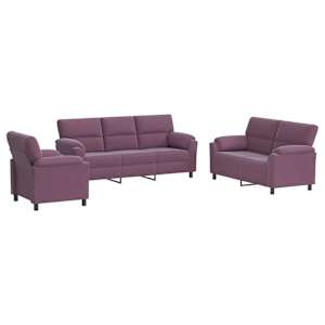 vidaXL Diivanikomplekt 3 pcs Lilla Samet