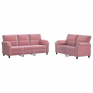 vidaXL Diivanikomplekt 2 pcs Roosa Samet