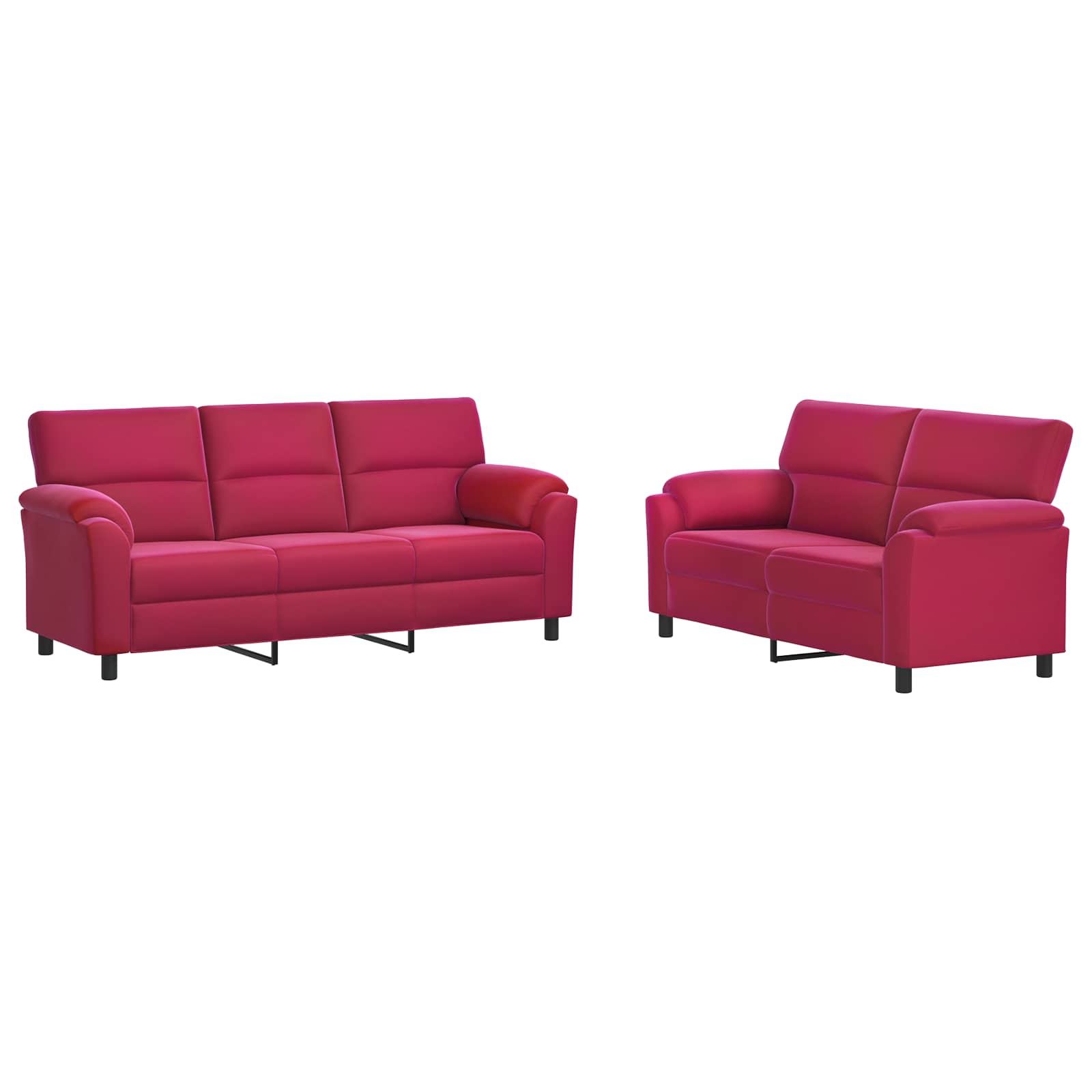 Kavčna garnitura 2 pcs Vinorodna rdeča Žamet