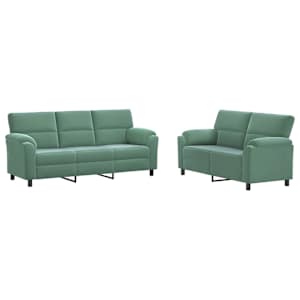vidaXL Diivanikomplekt 2 pcs Mere Roheline Samet