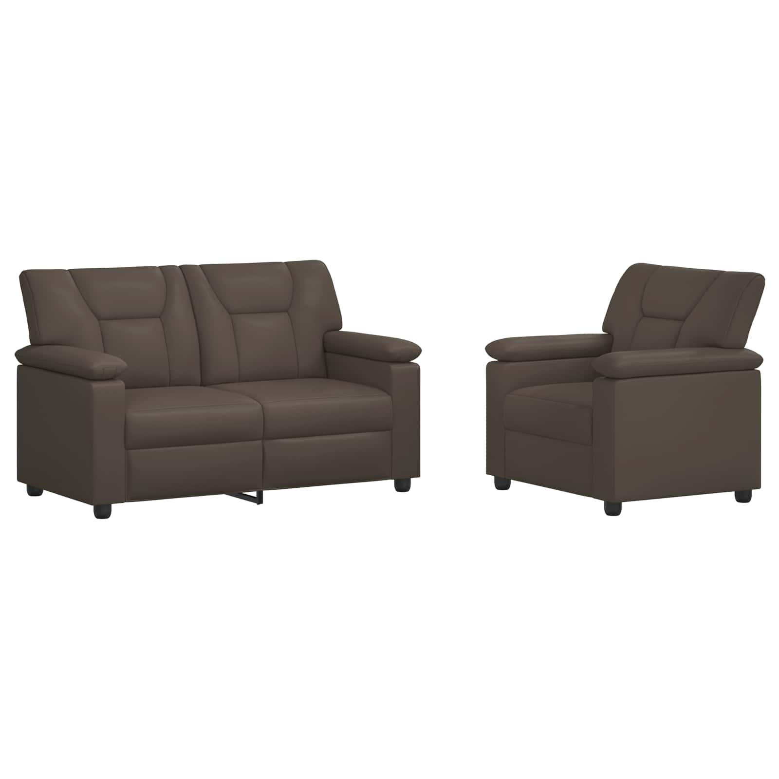 Kavčna garnitura 2 pcs Siva Umetno usnje