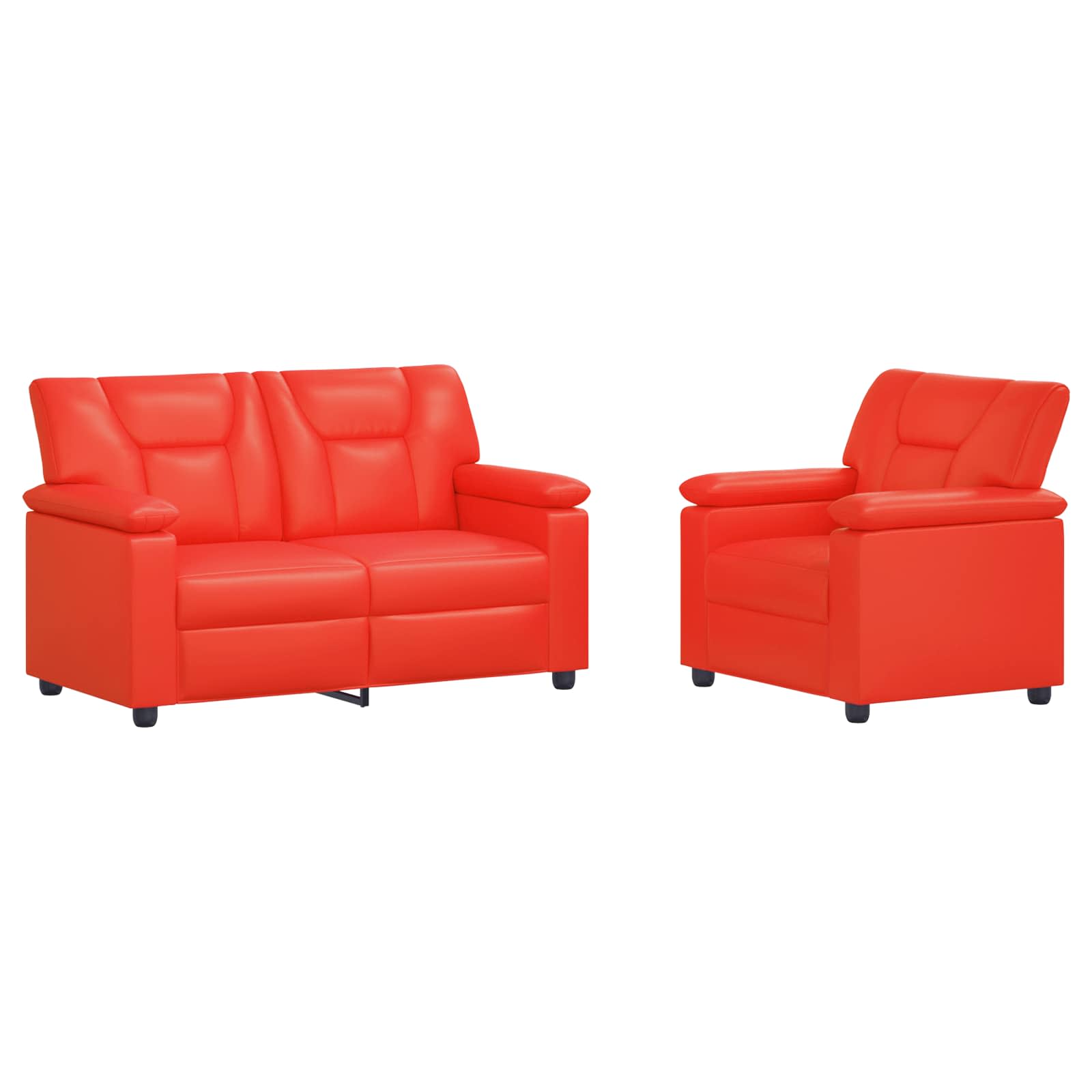 Kavčna garnitura 2 pcs Rdeča Umetno usnje