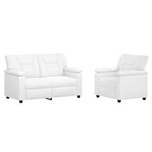vidaXL Diivanikomplekt 2 pcs Valge Kunstnahk