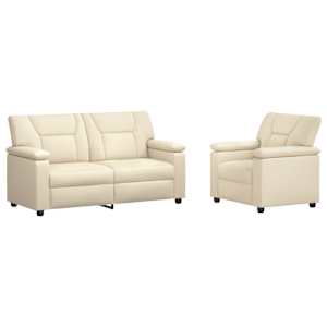 vidaXL Diivanikomplekt 2 pcs Kreemjas Kunstnahk