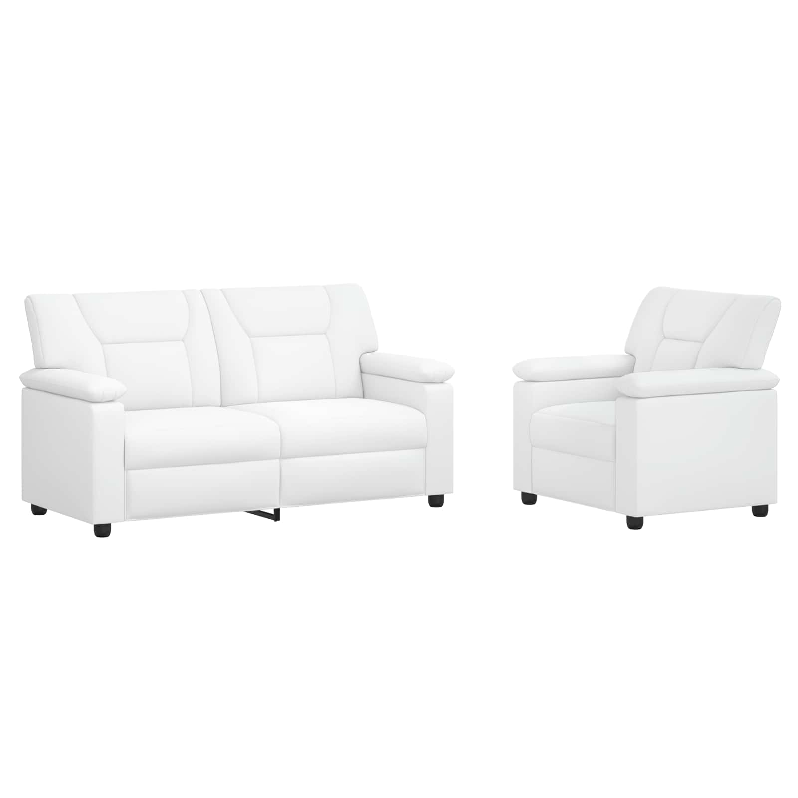 Kavčna garnitura 2 pcs Bela Umetno usnje