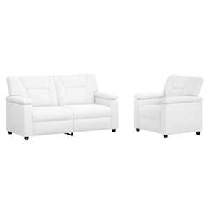 vidaXL Diivanikomplekt 2 pcs Valge Kunstnahk