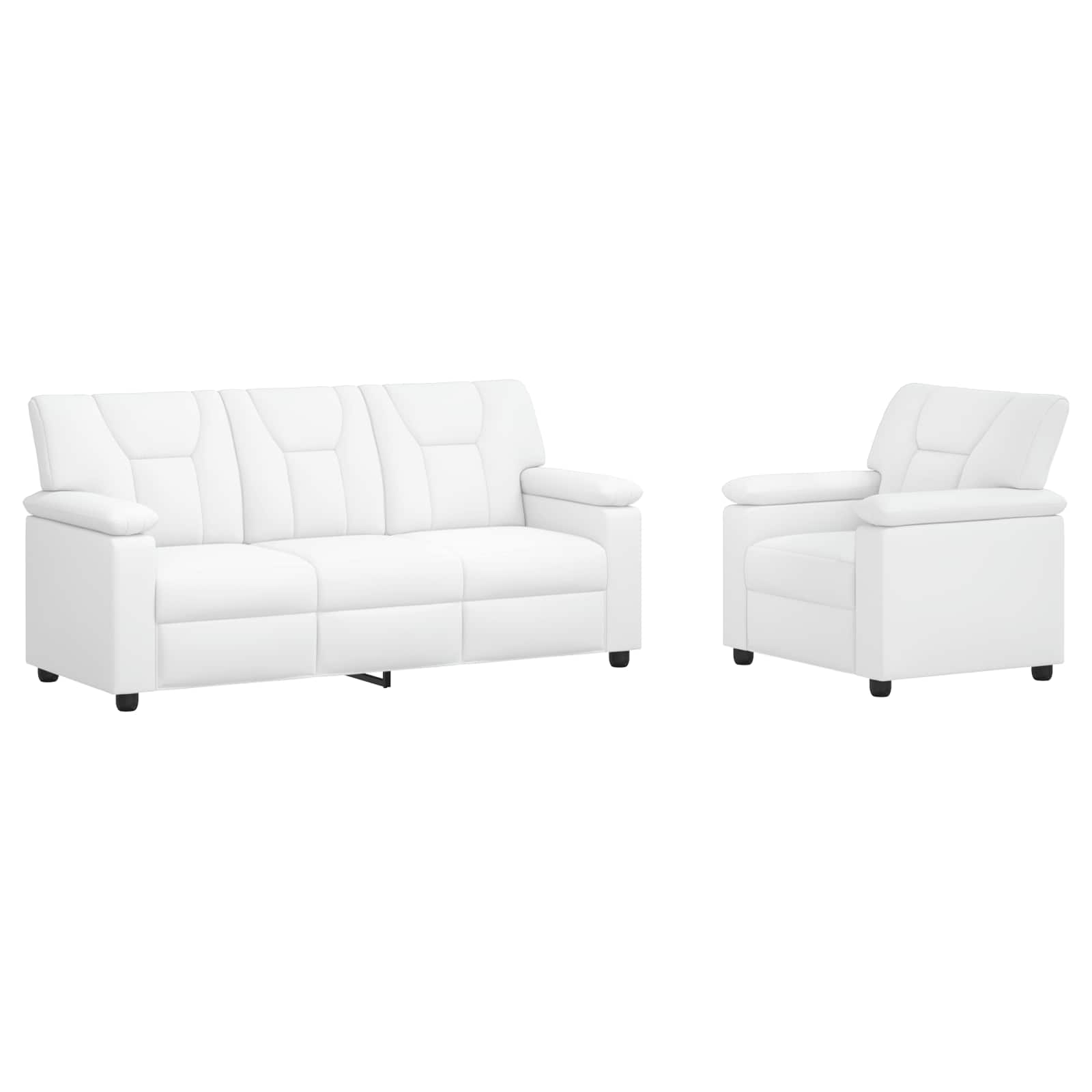 Kavčna garnitura 2 pcs Bela Umetno usnje