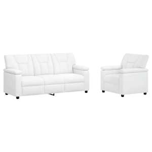 vidaXL Diivanikomplekt 2 pcs Valge Kunstnahk