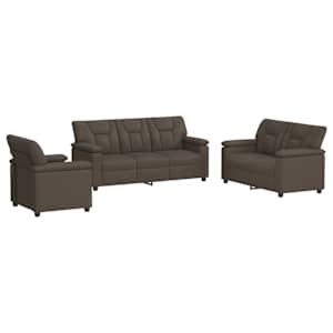 vidaXL Diivanikomplekt 3 pcs Hall Kunstnahk