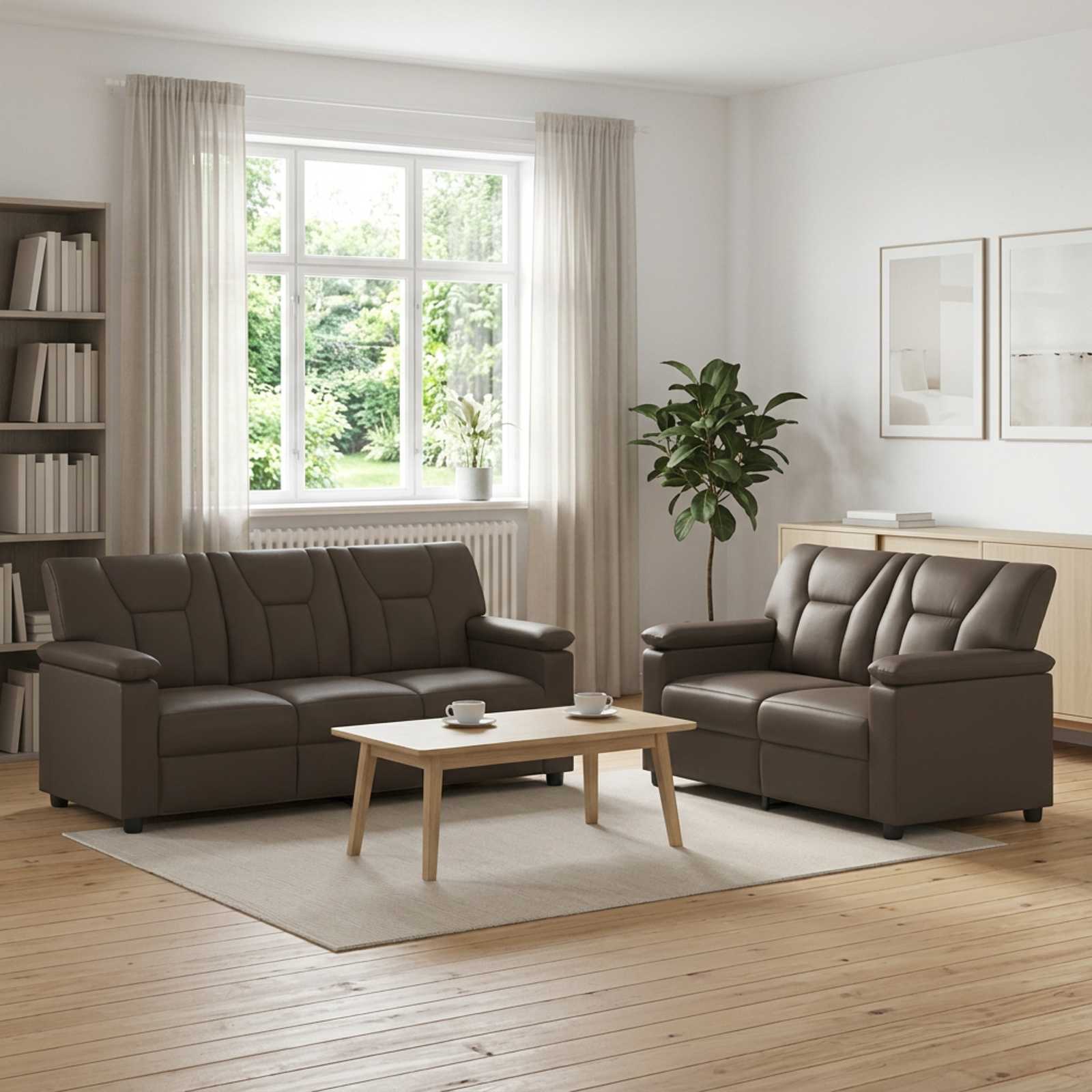 vidaXL Sofa Sæt 2 pcs Grå Kunstlæder