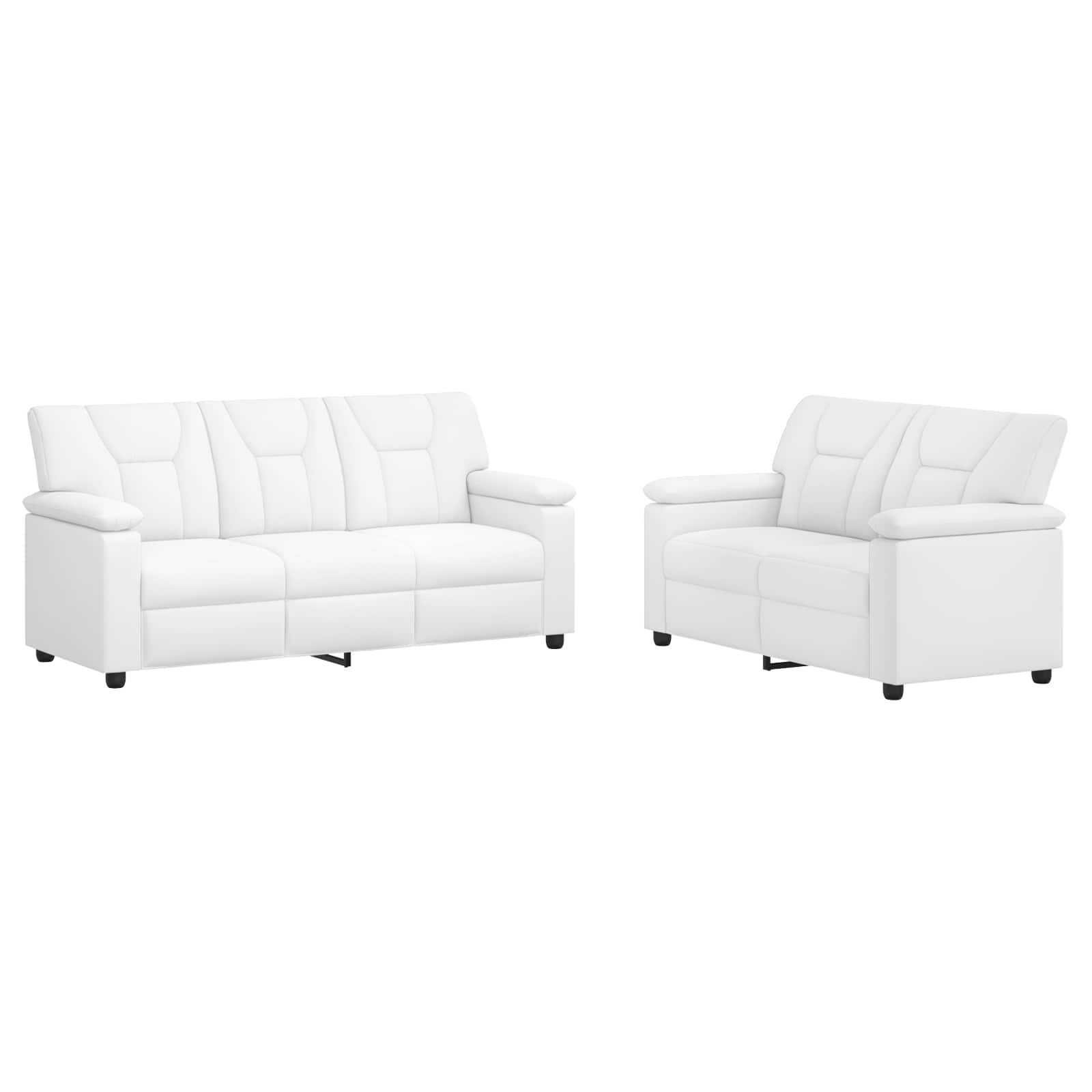 Kavčna garnitura 2 pcs Bela Umetno usnje