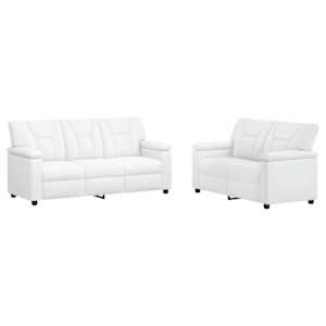 vidaXL Diivanikomplekt 2 pcs Valge Kunstnahk