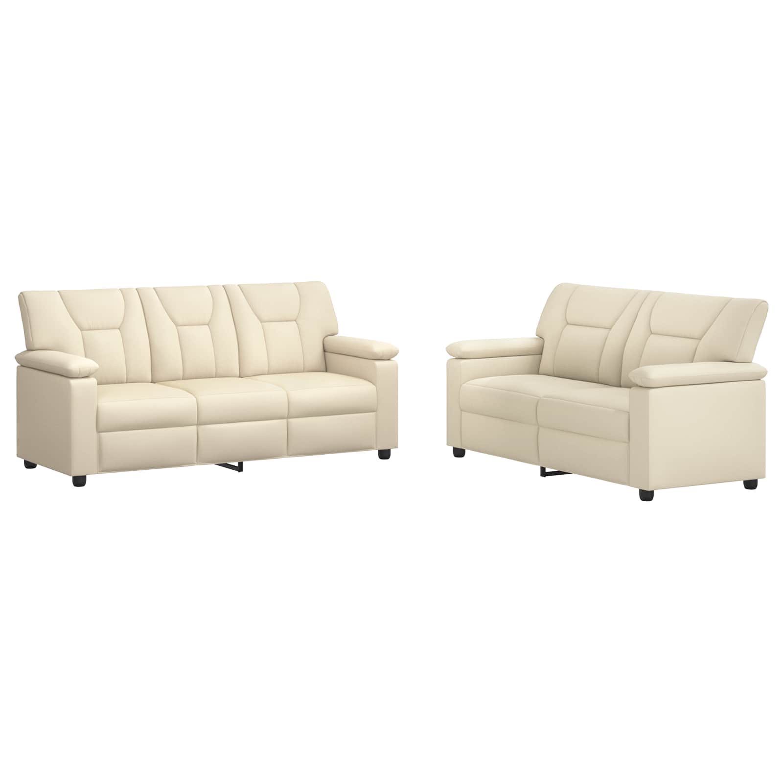 Kavčna garnitura 2 pcs Krem Umetno usnje