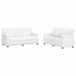 vidaXL Diivanikomplekt 2 pcs Valge Kunstnahk