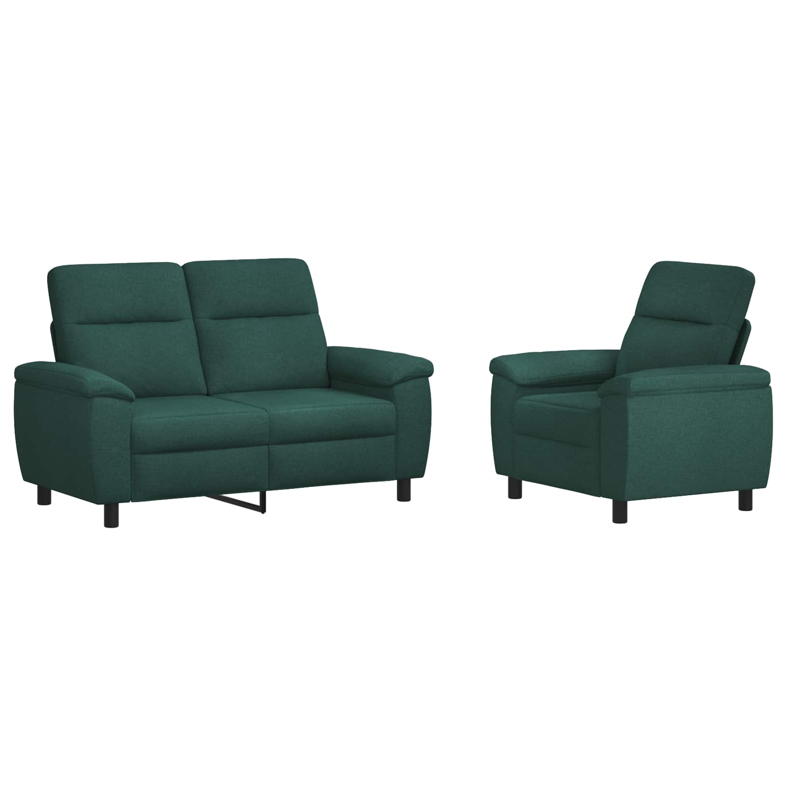 Kavčna garnitura 2 pcs Temno zelena Blago